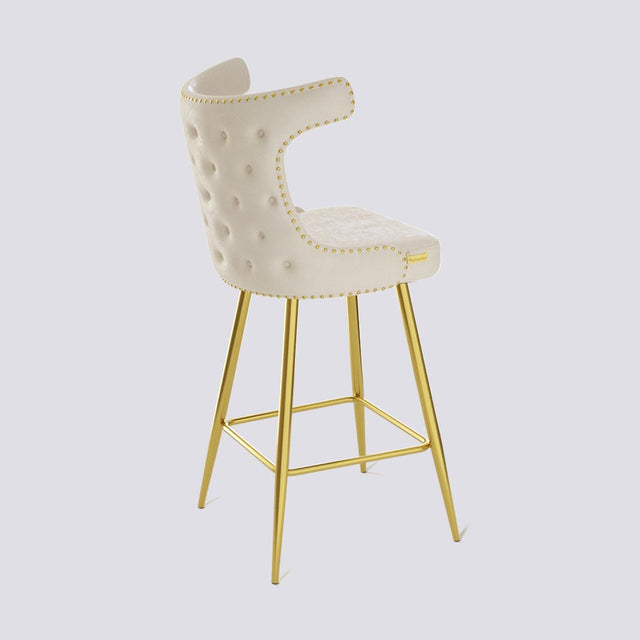 Cowboy Bar Stool In Gold Electroplated Metal Base With Brass Pins | 629