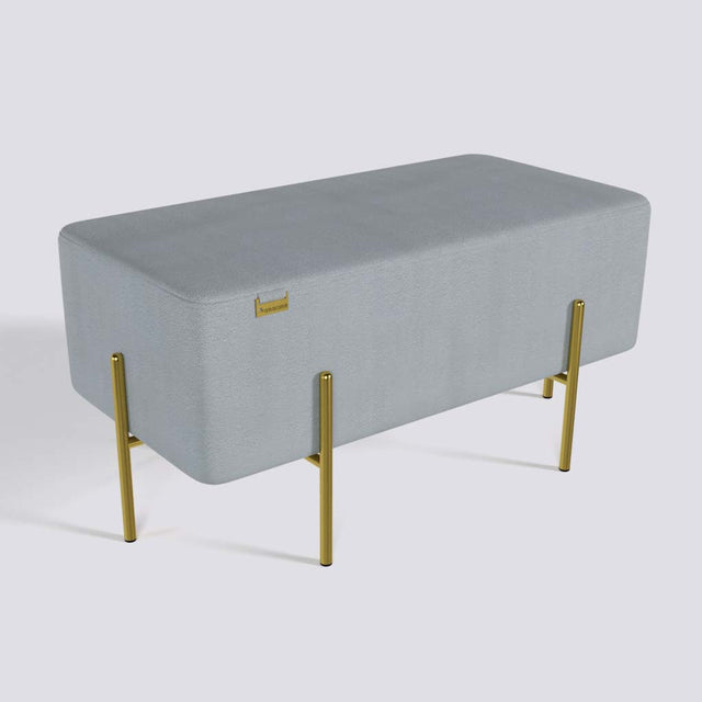 Rectangle Ottoman In Gold Electroplated Metal Base | 36" x 18"