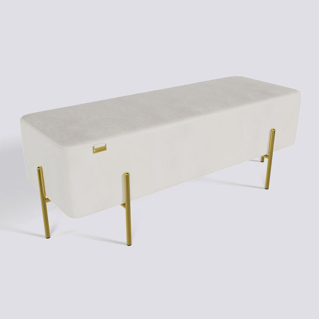 Rectangle Ottoman In Gold Electroplated Metal Base | 50" x 18"
